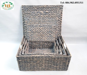 Cesta de Almacenamiento Tejida a Mano con Jacinto de Agua, Ecológica y Moderna, con Asa, Forma Ovalada, Multiusos, Marca Viet Anh, Hecha en Vietnam - Product Image 4