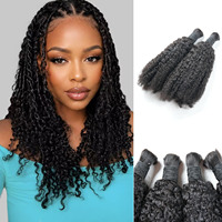 Extensions de cheveux afro crépus en vrac, cheveux humains brésiliens bruts non traités 4C, dreadlocks bohèmes en cheveux humains en vrac