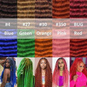 Fornitori capelli umani vergini alla rinfusa onda profonda Boho extension bagnati <span class=keywords><strong>e</strong></span> ondulati capelli intrecciati umani alla rinfusa senza trama - Product Image 6