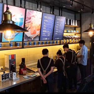 Boîte à lumière LED 3D ultra-mince à cadre encastré, panneau mural pour affichage de menus, idéal pour restaurants, cafés et commerces de boissons - Product Image 3