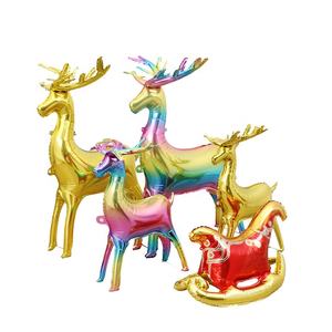 Ballons 4D mignons en aluminium avec traîneau à wapitis et cerfs pour la fête de Noël Boule gonflable avec artisanat d'ambiance <span class=keywords><strong>classique</strong></span> - Product Image 1