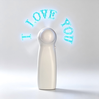 Ventilatore LED Programmabile con Logo Personalizzato, Nove Colori, Portatile con Manico, Ventilatore Digitale Programmabile Mini