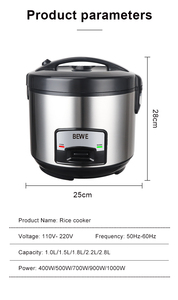Factory Wholesale Hot Selling 2L/3L/4L/5L/6L Stainless Steel Rice Cooker for Household and Hotel Use Stainless Steel Housing Dur - Product Image 6