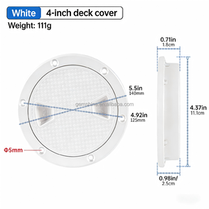 Plaque d'inspection <span class=keywords><strong>de</strong></span> pont <span class=keywords><strong>de</strong></span> bateau circulaire en plastique ABS antidérapante avec vis, couvercle détachable blanc/noir <span class=keywords><strong>de</strong></span> 4, 6 et 8 pouces - Product Image 4