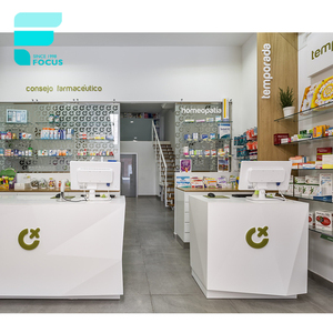 Vitrine d'exposition métallique avec comptoir en verre, armoire de présentation avec stand <span class=keywords><strong>médical</strong></span>, de <span class=keywords><strong>pharmacie</strong></span> ou de druse - Product Image 4