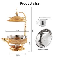 Chauffe-Plats Durable en Acier Inoxydable Doré avec Couvercle Suspendu pour Mariage – Ensemble Buffet Professionnel