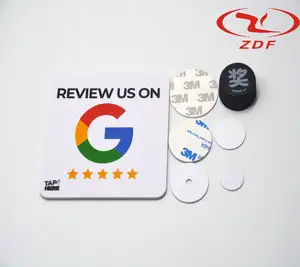 Özelleştirilebilir 120x120MM su geçirmez NFC epoksi etiket Google oyun hediye İnceleme etiketi