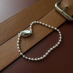 S925 plata esterlina modelo básico Yuanbao hebilla pulsera de cuentas versión coreana diseño de nicho joyería de cuentas finas al por mayor - Product Image 4