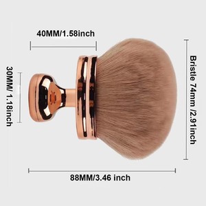Pinceau Kabuki en forme de champignon, poils synthétiques, manche électroplaqué, pinceau de maquillage plat pour le visage - Product Image 6