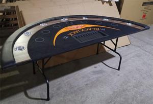 Table de blackjack à jambes pliantes de 84 pouces pour 7 joueurs Petite table de <span class=keywords><strong>poker</strong></span> demi-ronde - Product Image 5