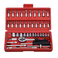 Kit d'outils à visser populaire de 46 pièces, mallette d'outils multifonction, jeu de douilles de précision pour la réparation automobile