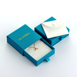 Custom Gold Foil Logo Sliding Drawer Jewelry <b>Gift</b> <b>Box</b> with White Foam Insert Cardboard Packaging for Necklace <b>Earrings</b> Bracelet - Product Image 3