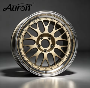 Rueda de Aleación de Aluminio Auron 5.25x17 Negro Brillante con Radios Rojos, 2 Piezas Fundidas para Automóviles de Pasajeros, Mejora de Ruedas Doradas OE - Product Image 5