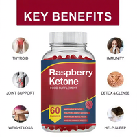 Extrait de cétone de framboise en marque blanche, naturel 99%, 1000mg, suppléments amincissants au café vert, gommes de cétone de framboise