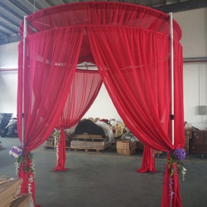 Telescopic round wedding event <b>backdrop</b> <b>stand</b> pipe and drape - Product Image 5