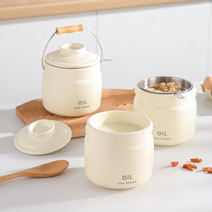 Pot à huile multifonction portable en céramique <span class=keywords><strong>Metka</strong></span> modèle 8366 avec filtre en acier inoxydable 304, capacité de 1500 ml et couvercle - Product Image 1