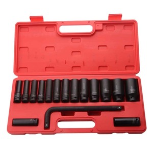 Extended Socket Set 1/2 In Metric Carbon Steel Auto Repair Tool Kit With Bent Rod 15 Piece - Product Image 1