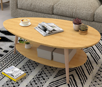 Table Basse à Double Plateau de Style Nordique, Simple et Moderne pour Petit Salon ou Balcon, Table d'Appoint Créative en Bois
