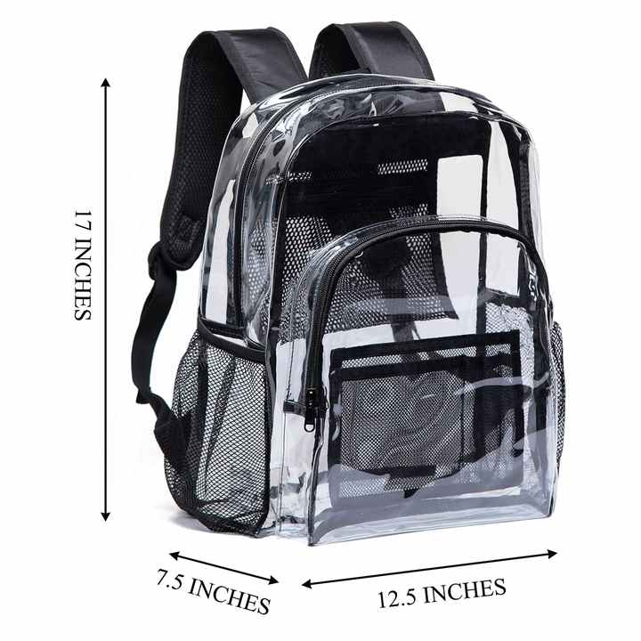 Pvc Work Backpack Clear Backpack Heavy Duty PVC Transparent Backpack with Reinforced ...