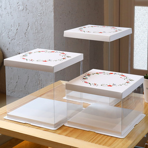 Usine En Gros Haute Transparence Unique Double Couche Gâteau Boîtes 6 Pouces 12 Pouces Guirlande Anniversaire Gâteau Boîte pour Carton Alimentaire - Product Image 5