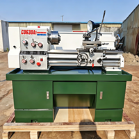 Mesin Bubut Manual Horizontal C0630A, Bodi Besi Cor, Swing 300mm, Bore 38mm, Kecepatan Variabel, Mini, untuk Logam