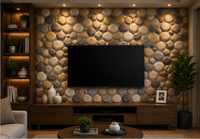Panneaux muraux en pierre de parement à texture galet naturelle moderne pour façade de maison extérieure, jardin et mur d'accent intérieur