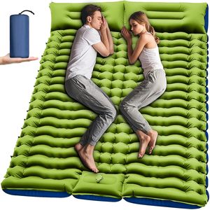 Double coussin de couchage extérieur étanche à l'humidité pour <span class=keywords><strong>lit</strong></span> extérieur gonflable à pompe à pied de camping avec surface antidérapante portable - Product Image 1