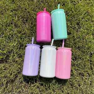 Vasos de Acero Inoxidable Aislados al Vacío, Holográficos y Brillantes, para Sublimación, de 16 oz, Estilo Lata de Refresco, Disponibles en el Almacén de EE. UU. - Product Image 1