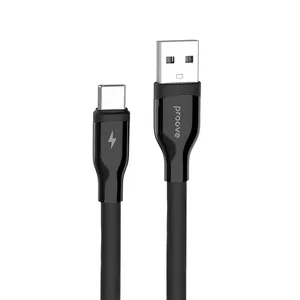 Proove Flat Out Type-C 2.4A (1m) USB to Type-C Fast Charging Usb-c Power Cable For Android Huawei Smart Phone black color