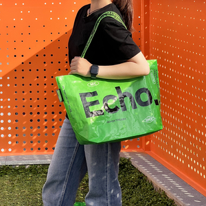 Sac de courses réutilisable en PP tissé laminé, <span class=keywords><strong>grand</strong></span> format, avec logo et impression couleur, design de luxe - Product Image 4
