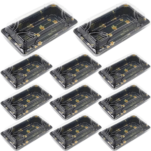 Wholesale Food Grade Disposable Rectangle Custom Plastic Sushi Togo Takeaway Packaging Box for Sushi