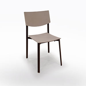 Chaise jeune en métal noir et polypropylène gris tourterelle - Product Image 1