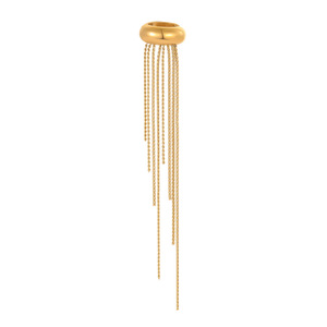 2025 New Trendy 18k Gold Stainless Steel <b>Tassel</b> Clip-on <b>Earrings</b> Single Piece Sophisticated Drop Style for Glamorous Occasions - Product Image 5