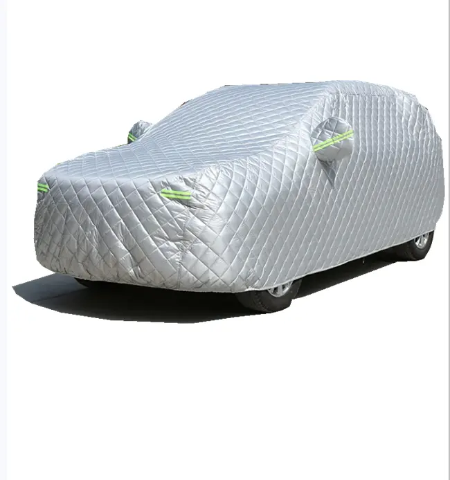 Housse complète de voiture en Polyester anti-poussière et anti-soleil, Protection contre la grêle en hiver, imperméable à l'extérieur, couverture de stationnement de voiture extérieure avec fermeture éclair