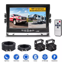 IPoster remorque de camion de vente chaude 7in ahd double enregistrement en boucle de moniteur IPS fendu avec kit de caméras de recul de recul 1080P