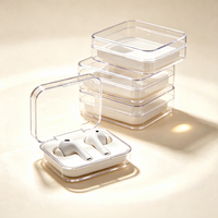 Boîte à clapet transparente pour produits électroniques grand public avec trou de suspension pour écouteurs, présentoir d'étagère de supermarché en PET thermoformé personnalisable