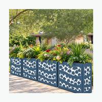 Grand bac à plantes en métal pour extérieur avec éclairage / Grand bac à plantes en métal pour jardin