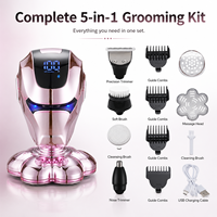 Kit de toilettage multifonction 5-en-1 (rasoir électrique à 7 lames magnétiques) avec écran LED intelligent, tondeuse corporelle rechargeable Type-C 4K