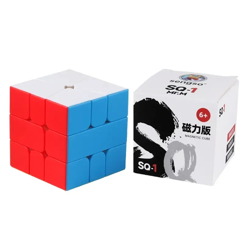 Sengso mulus Mr S 3x3x3 SQ magnetik, mainan kubus ajaib edukasi bentuk persegi Puzzle kecepatan