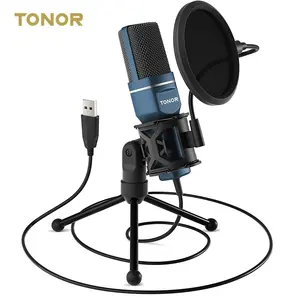 Tonormic gaming microfone, venda quente de microfone tonor tc 777 tc777 usb condensador