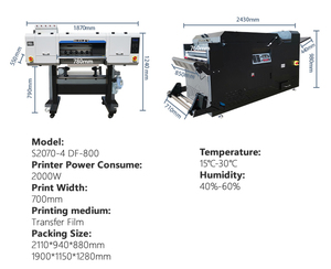 New Genuine Yinstar Digital DTF Printer 600mm 2 Printheads I3200/XP600 Pigment Ink Large Industrial <b>Printing</b> <b>Machine</b> - Product Image 6