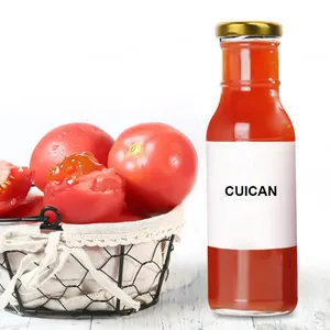 Custom 250ml 350ml 500ml Empty Food Containers Clear Woozy Hot Sauce Glass Bottle With Screw Caps