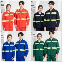 Ensemble de vêtements de travail haute visibilité pour hommes, 65 % polyester 35 % coton, uniformes d'usine résistants à l'abrasion pour la route