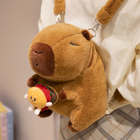Sac à dos en peluche Capybara mignon et pratique avec rembourrage en coton PP, tissu doux, designs multi-styles pour cadeaux d'anniversaire et usage quotidien