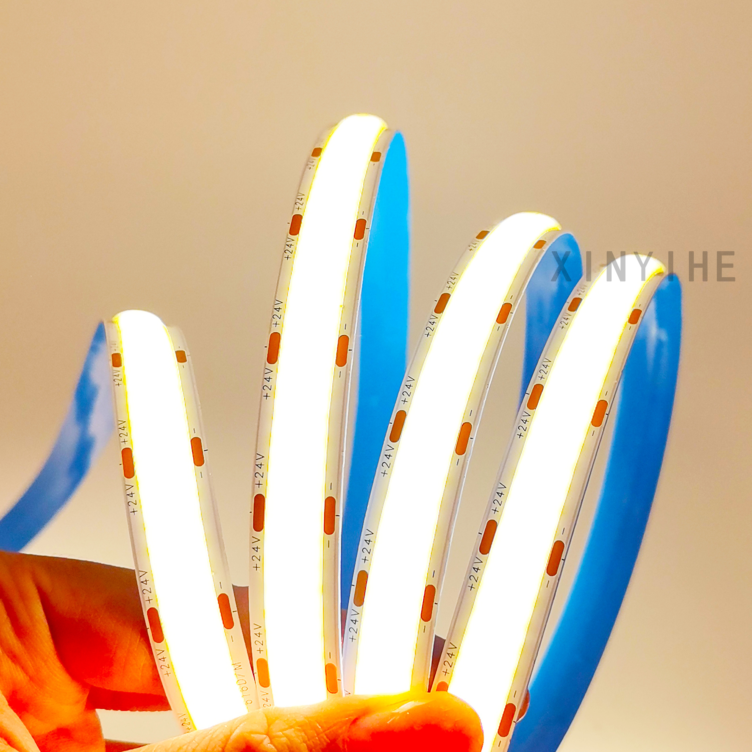 Dual-Row 12mm Wide DC24V COB Strip Light 616 LEDs New Design Manual Control IP20 Home Lighting Flexible LED Strip Light Tap