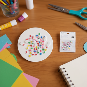 Occhi adesivi Ilan da 6 mm colorati per lavori artigianali, circa 100 pezzi - Product Image 2