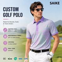 Polo a Rayas para Hombre, Manga Corta, 100% Mezcla de Poliéster, Ropa Casual de Golf, Cuello con Botones, Uniforme de Negocios, Proveedor Personalizado