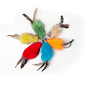 Direktverkauf vom Hersteller Luxus Feder-Teaser Katzenstab Ersatzkopf Glocke Katzenspielzeug - Product Image 2