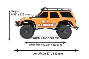 VRX RH1052 MC31 Rambler รถบังคับวิทยุแบบครอว์เลอร์ ขนาด 1/10 ขับเคลื่อน 4 ล้อ ใช้มอเตอร์ไฟฟ้า 550 ระยะฐานล้อ 313 มม. ความถี่ <span class=keywords><strong>2</strong></span>.4GHz พร้อมใช้งาน (RTR) สำหรับวิ่งออฟโรด รถบั๊กกี้วิ่งบนหิน อะไหล่รถ - Product Image 5