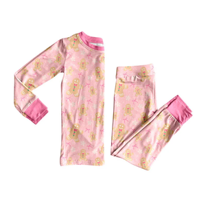 Ensembles de pyjama de Noël pour enfants filles, haut à manches longues et pantalon imprimés de Noël, 2 pièces, tenues de nuit pour les fêtes - Product Image 3